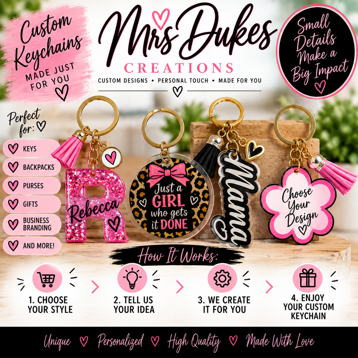 Custom Personalized Keychain- Made Just for You